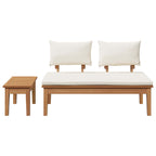 Conjunto de banco y mesa de jardín 2 pcs Crema y marrón