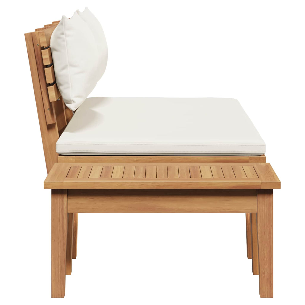Conjunto de banco y mesa de jardín 2 pcs Crema y marrón