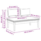 Conjunto de banco y mesa de jardín 2 pcs Crema y marrón