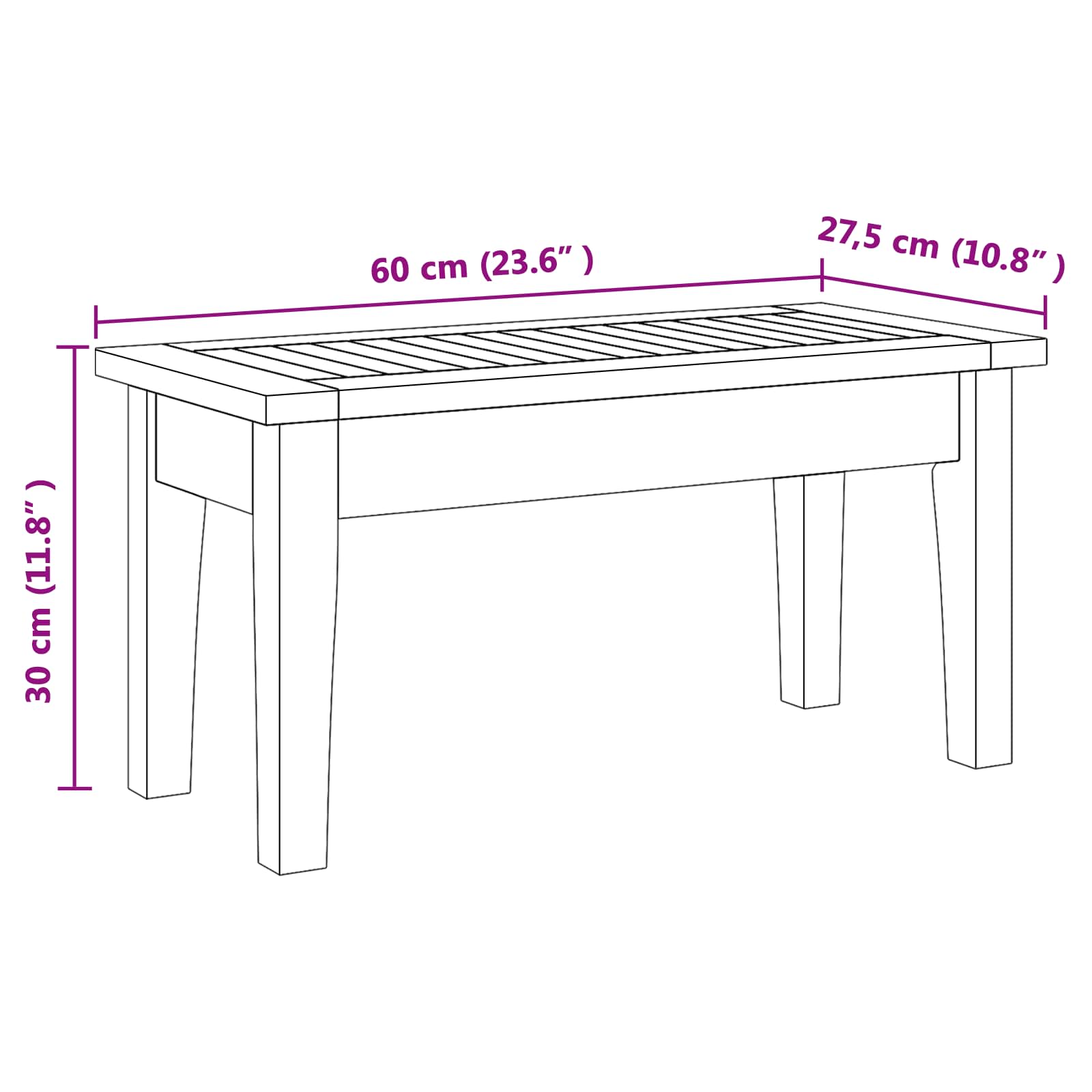 Conjunto de banco y mesa de jardín 2 pcs Crema y marrón