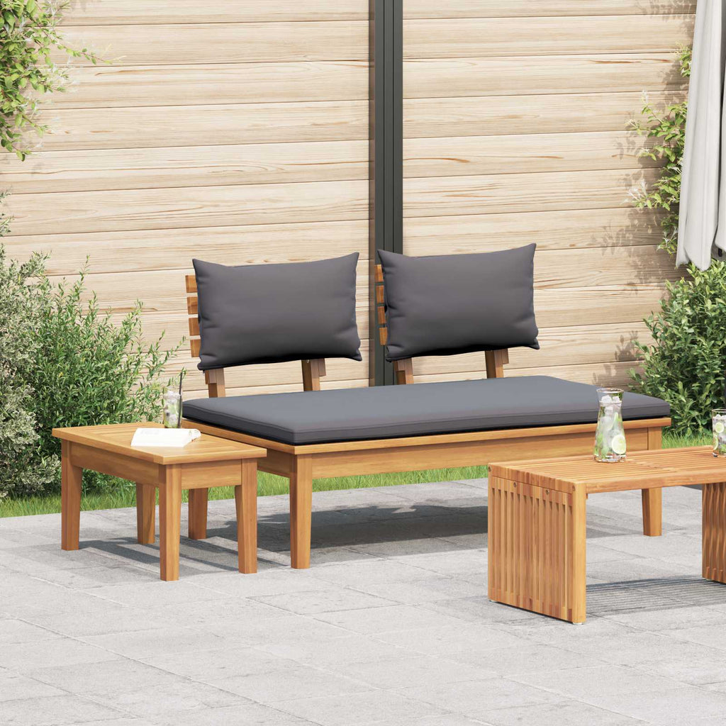 Conjunto de banco y mesa de jardín 2 pcs Crema y marrón