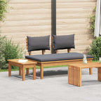 Conjunto de banco y mesa de jardín 2 pcs Crema y marrón