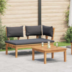 Conjunto de banco y mesa de jardín 2 pcs Crema y marrón