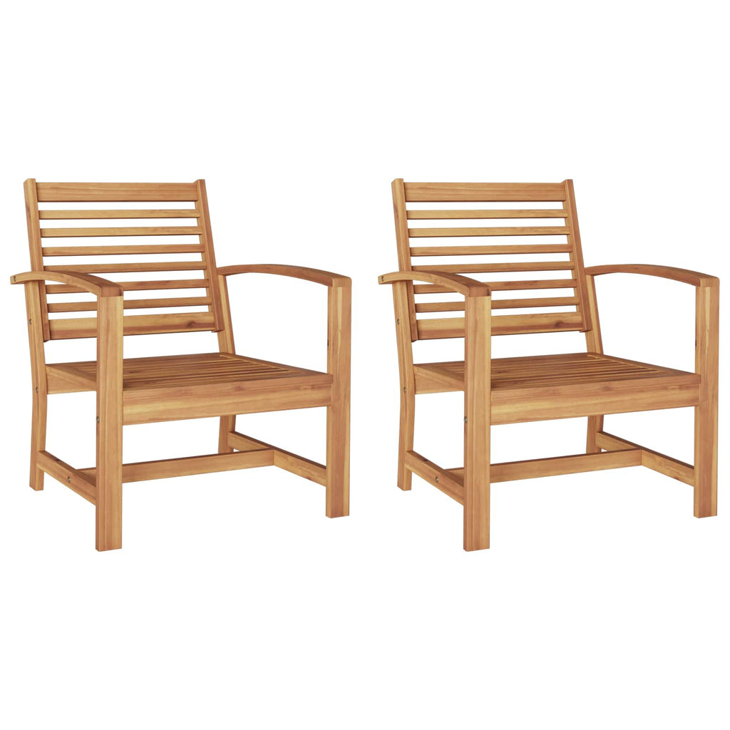 Silla 2 Pieza Marrón 65 x 60 x 76,5 cm Madera de teca maciza