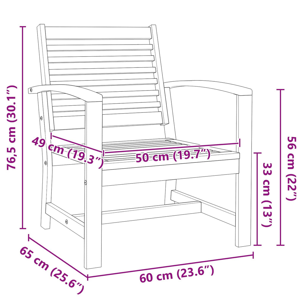Silla 2 Pieza Marrón 65 x 60 x 76,5 cm Madera de teca maciza