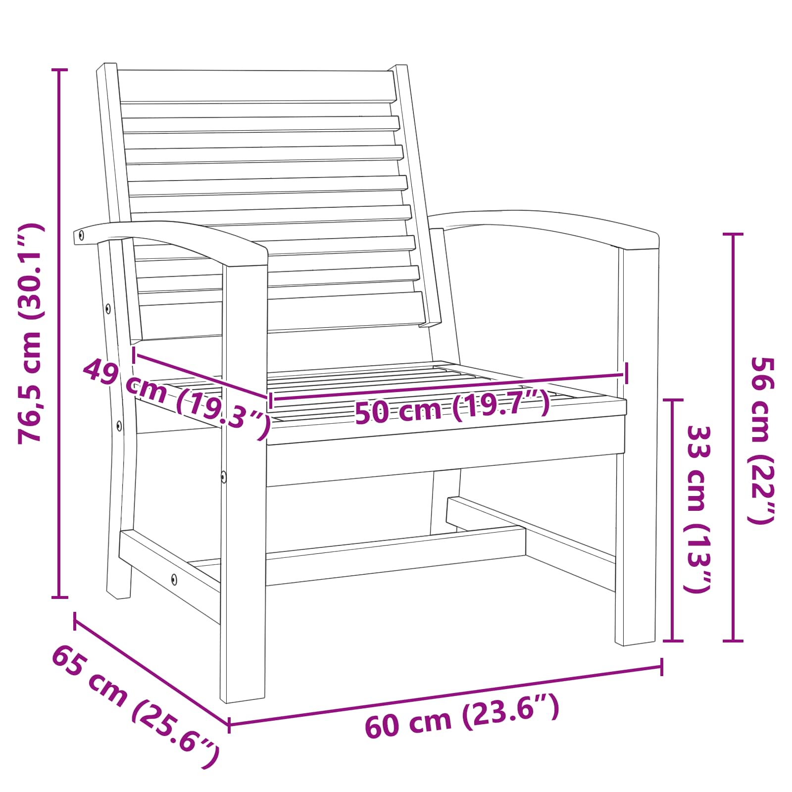 Silla 2 Pieza Marrón 65 x 60 x 76,5 cm Madera de teca maciza