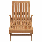 Tumbona con cojín 1-persona 2 pcs Marrón Madera de teca maciza