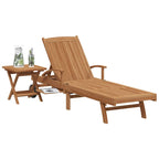 Tumbona con cojín 1-persona 2 pcs Marrón Madera de teca maciza