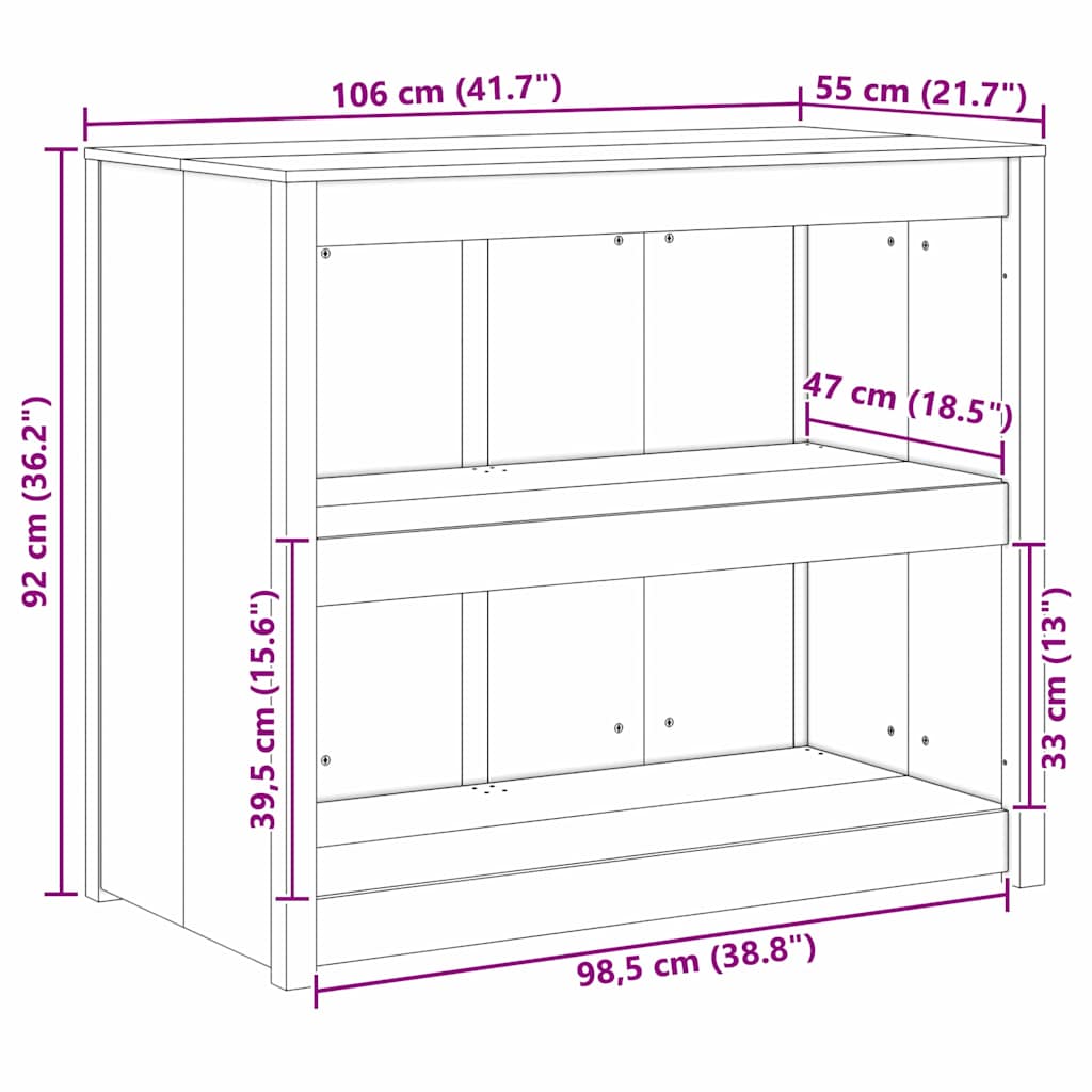 Mueble de Cocina MEPPEL 106 x 55 x 92 cm Madera de pino macizo
