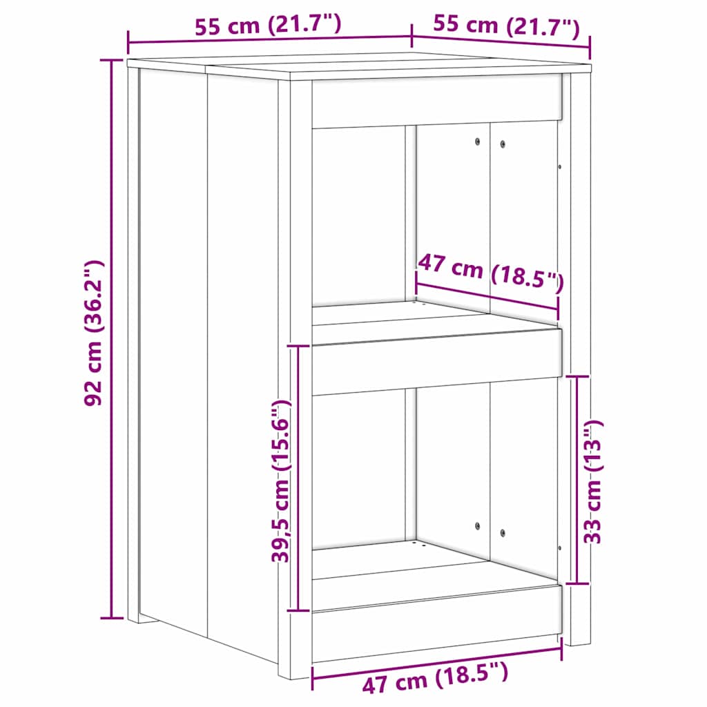 Mueble de Cocina MEPPEL 55 x 55 x 92 cm Madera de pino macizo