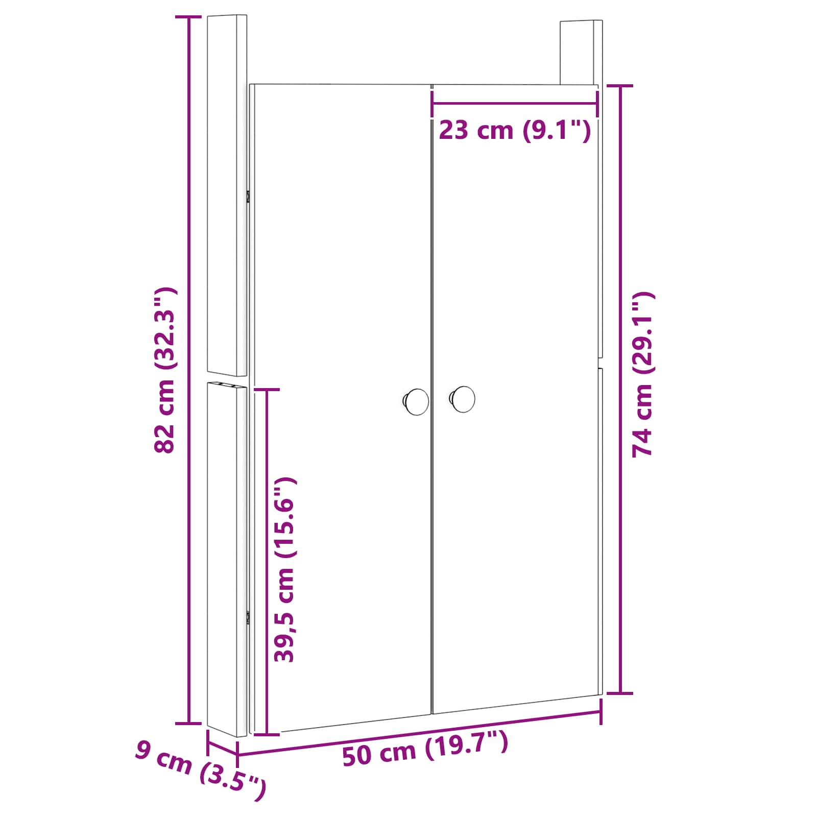 Puerta de cocina MEPPEL 2 pcs 50 x 9 x 82 cm