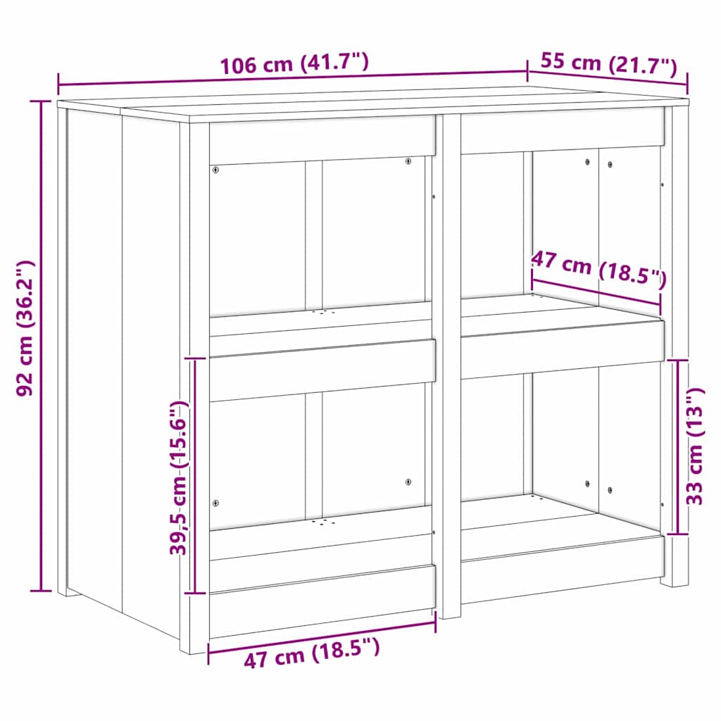 Mueble de Cocina con estante MEPPEL Cálido 106 x 55 x 92 cm