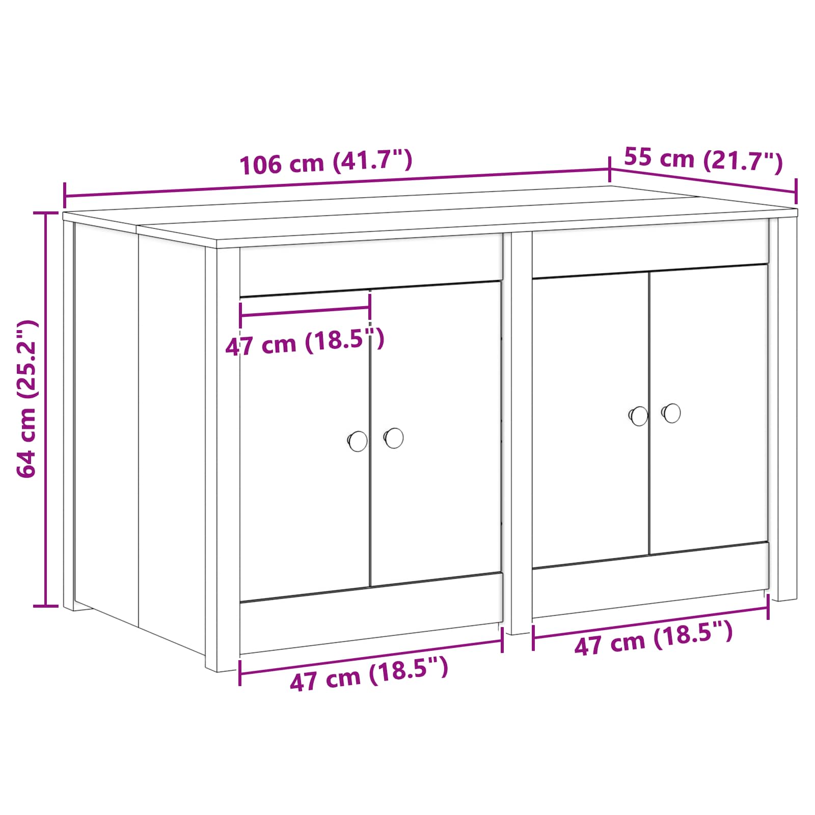 Mueble de Cocina MEPPEL Roble Marrón 106 x 55 x 64 cm