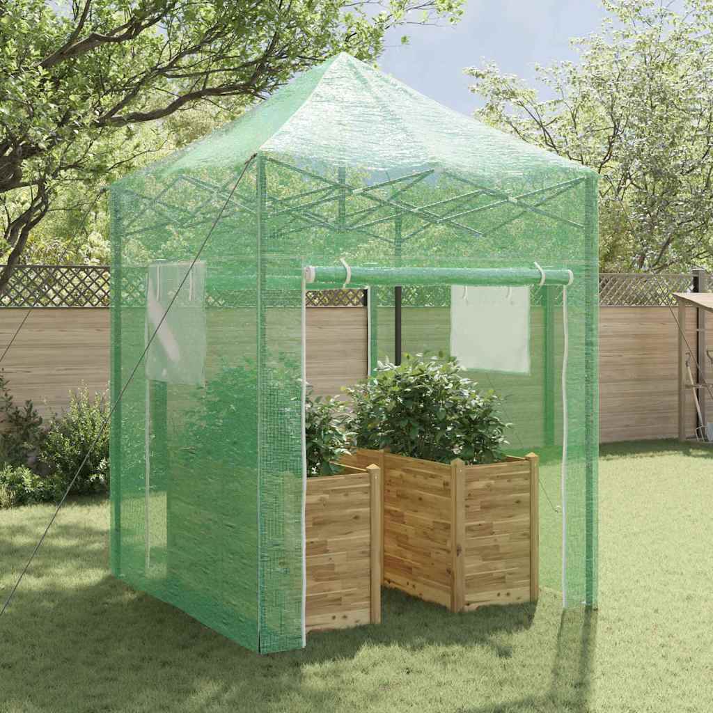 Invernadero con marco pop-up Verde 200 x 200 x 300 cm Hierro