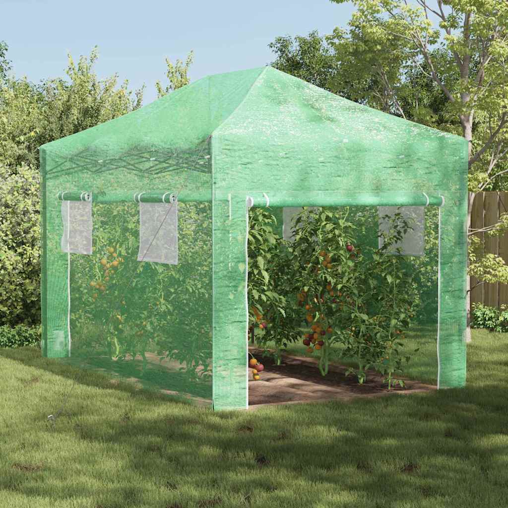 Pop-up Greenhouse Green 200 x 200 x 300 cm Iron