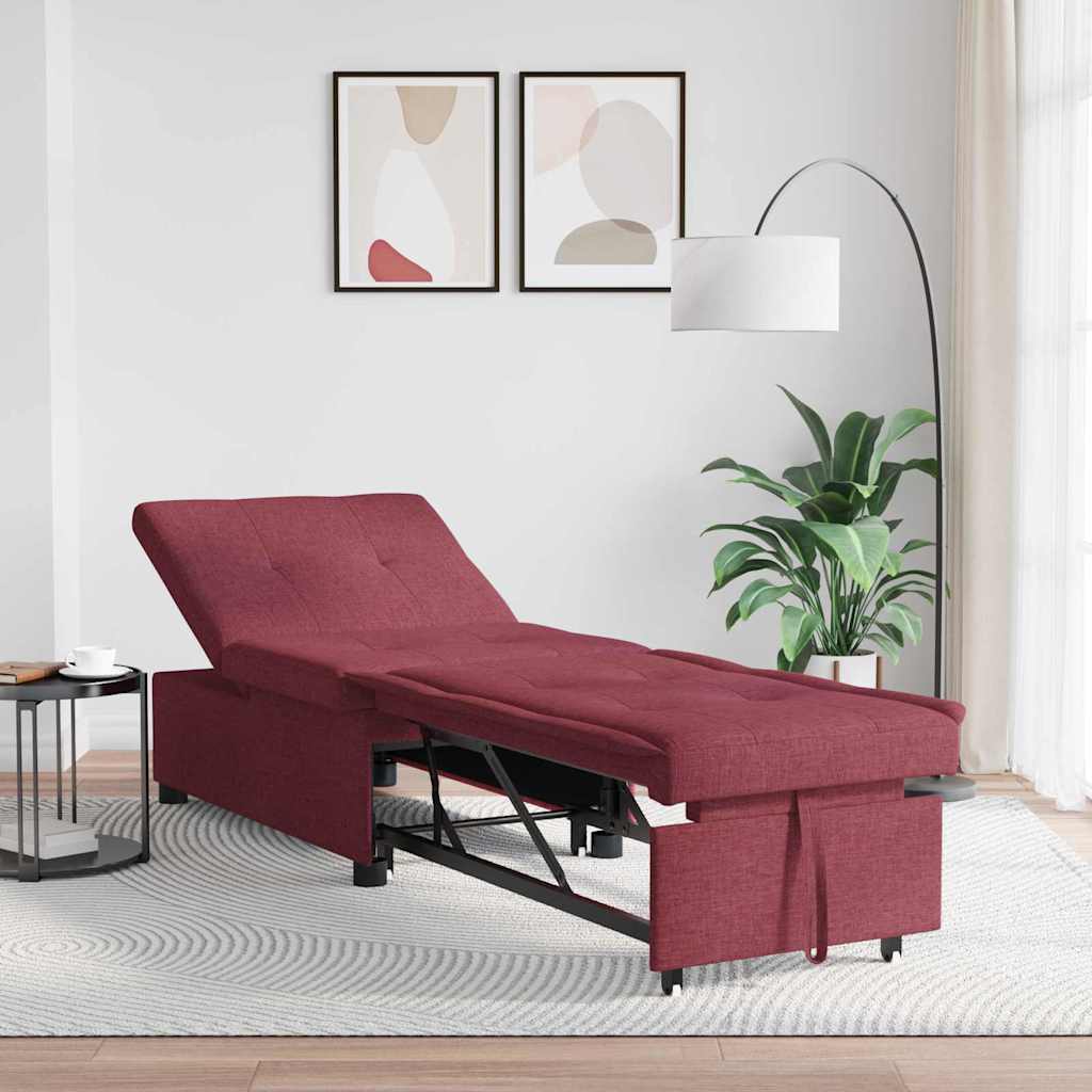 Dark Yellow Fold-Out Sofa Bed 194 x 50 x 82 cm Fabric