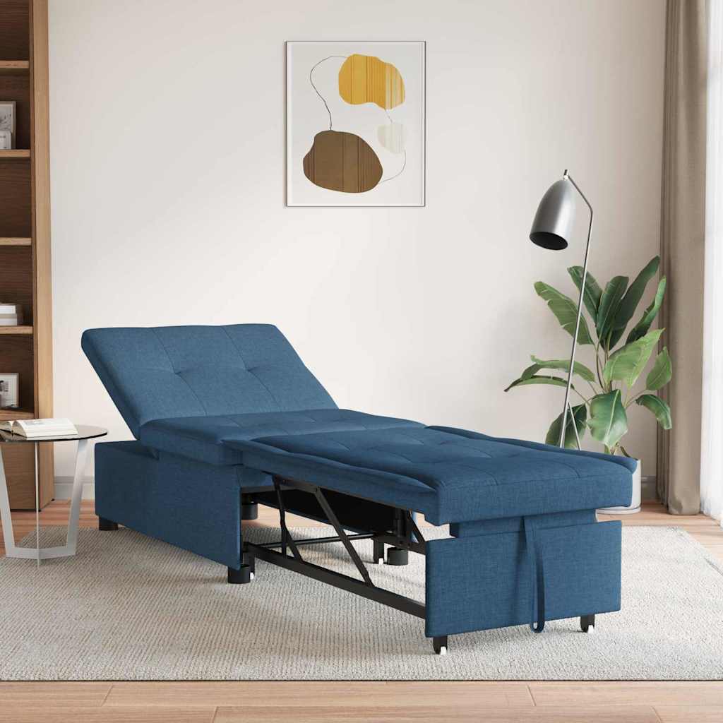 Dark Yellow Fold-Out Sofa Bed 194 x 50 x 82 cm Fabric