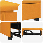 Sofá cama desplegable Amarillo oscuro 194 x 50 x 82 cm tela