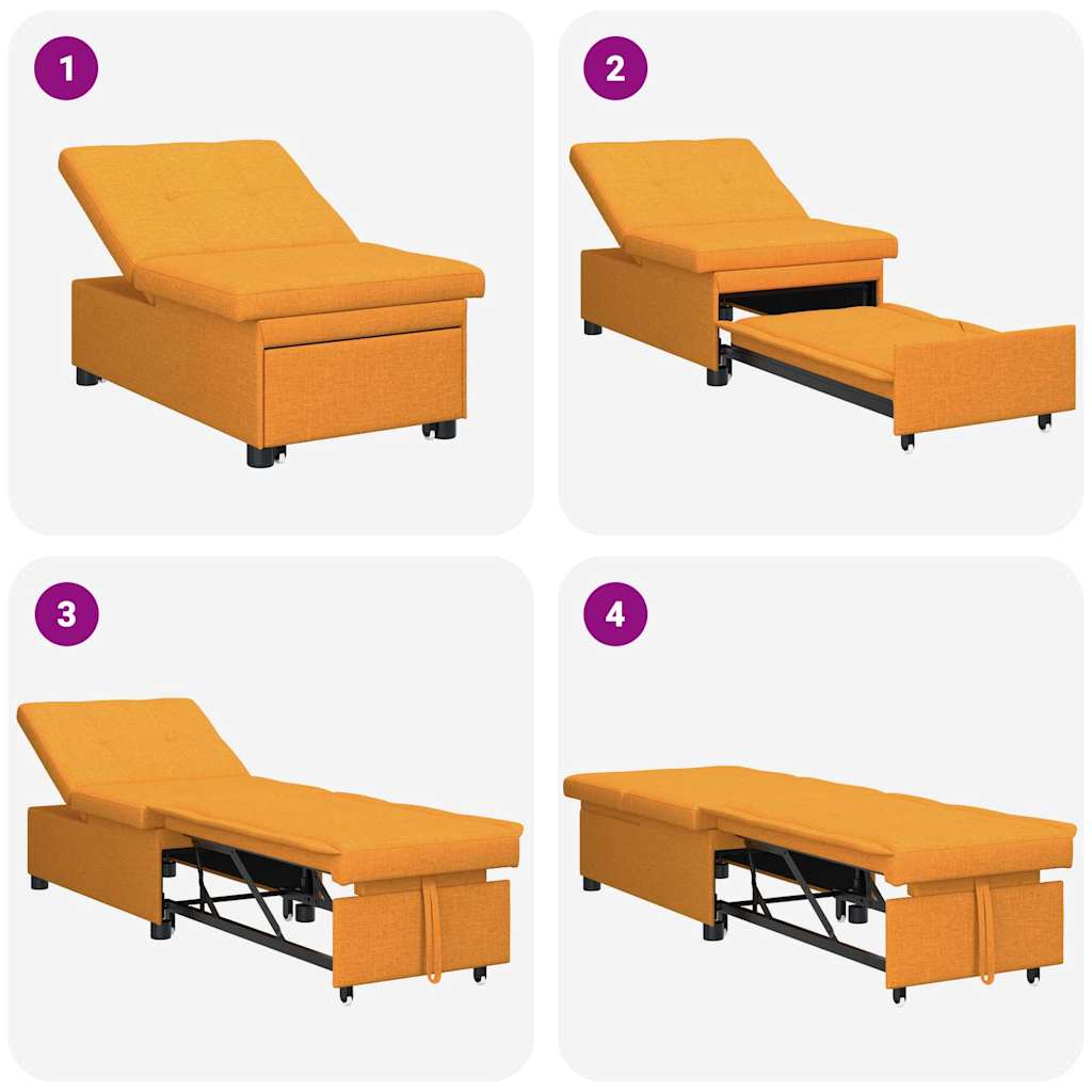 Sofá cama desplegable Amarillo oscuro 194 x 50 x 82 cm tela