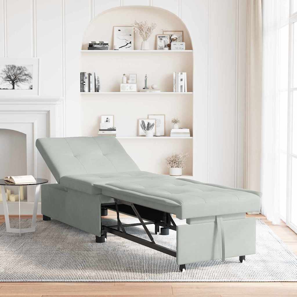 Sofa bed 60cm Light Grey fabric