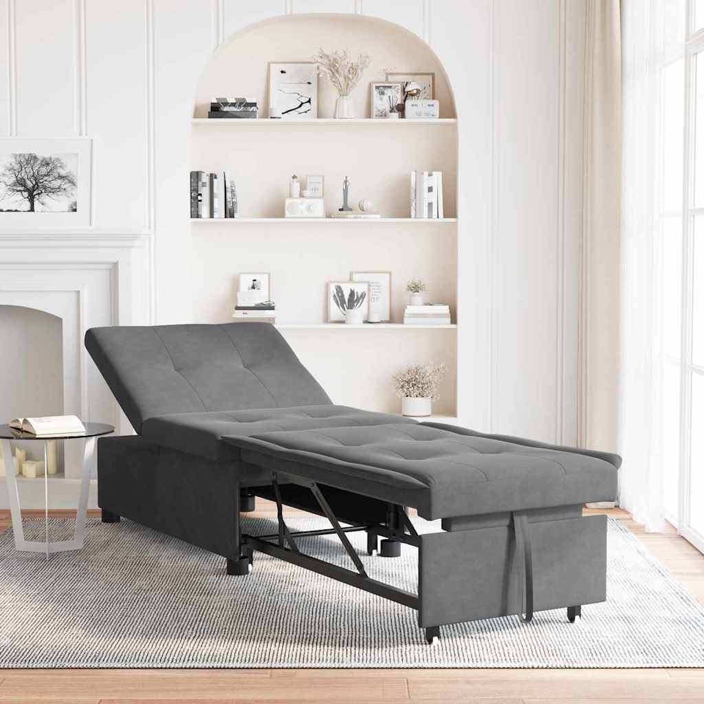 Fold-Out Sofa Bed Cream 194 x 67 x 82 cm Microfiber