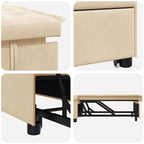 Sofá cama desplegable Crema 194 x 67 x 82 cm Microfibra