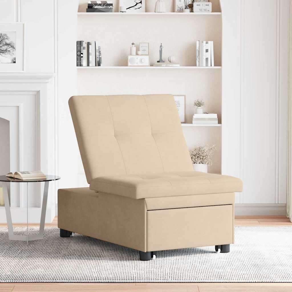 Sofá cama desplegable Crema 194 x 67 x 82 cm Microfibra
