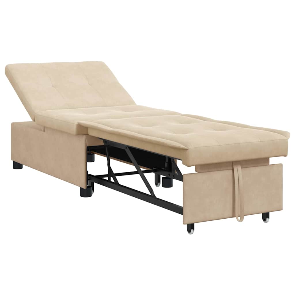 Sofá cama desplegable Crema 194 x 67 x 82 cm Microfibra