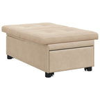 Sofá cama desplegable Crema 194 x 67 x 82 cm Microfibra