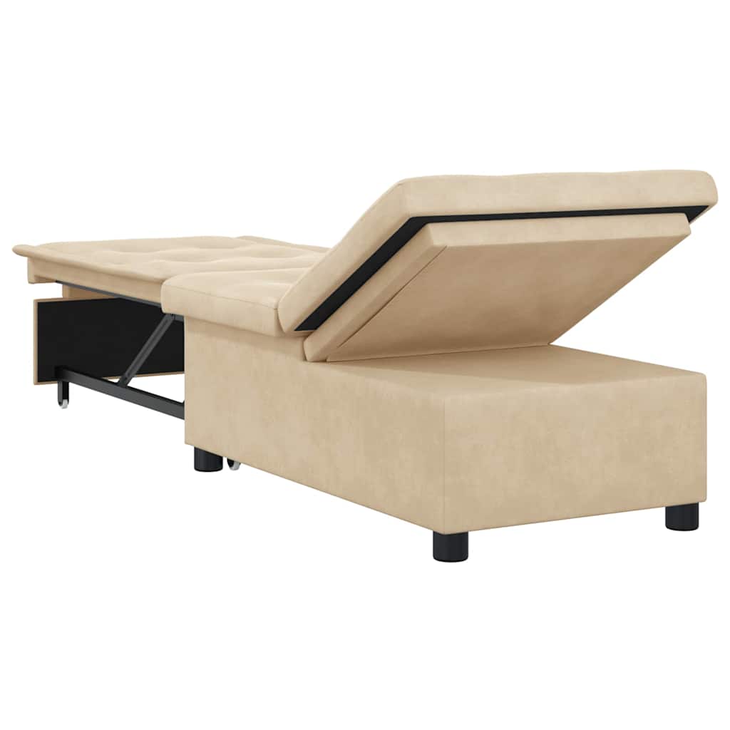 Sofá cama desplegable Crema 194 x 67 x 82 cm Microfibra