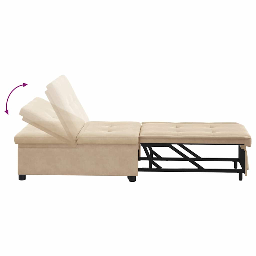 Sofá cama desplegable Crema 194 x 67 x 82 cm Microfibra