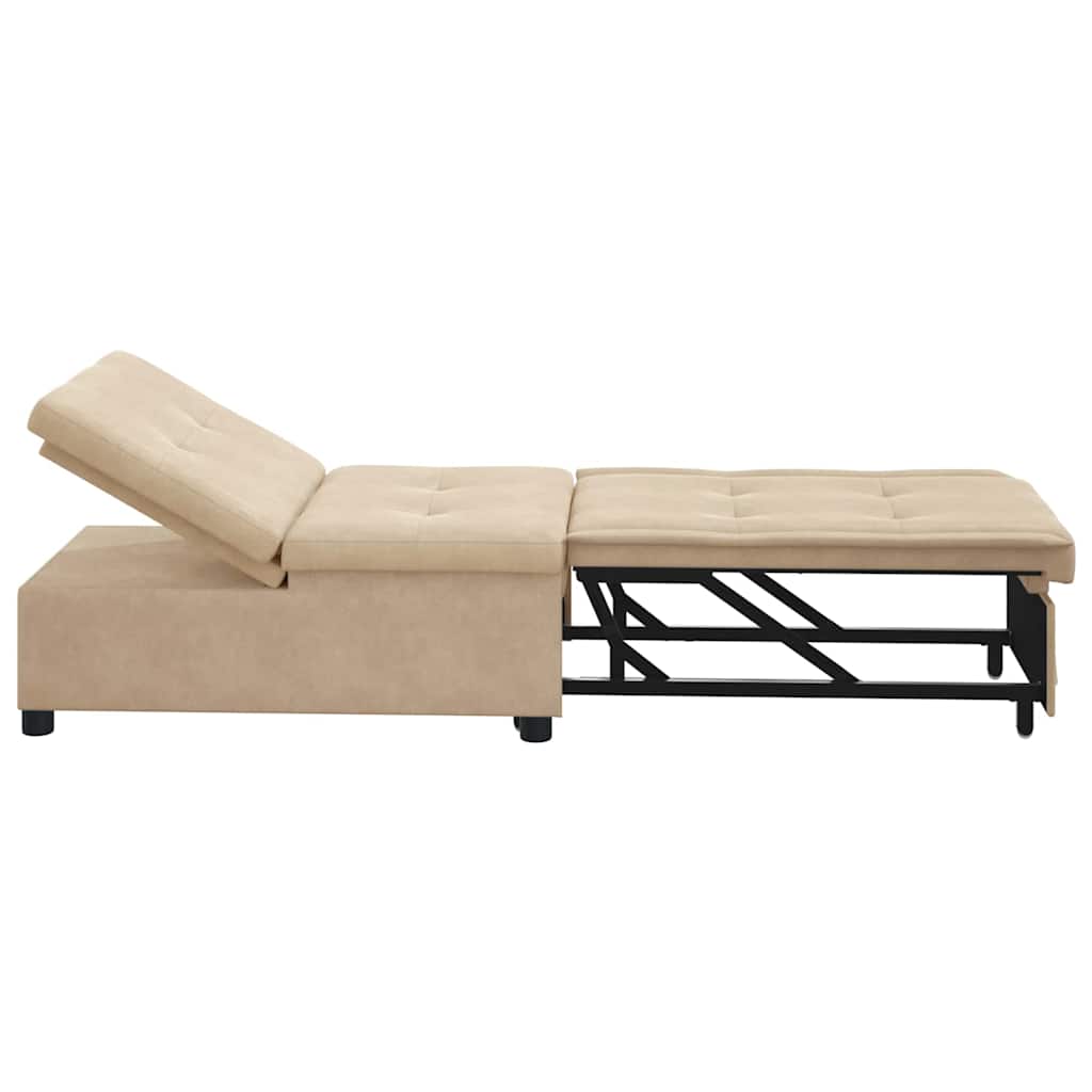 Sofá cama desplegable Crema 194 x 67 x 82 cm Microfibra