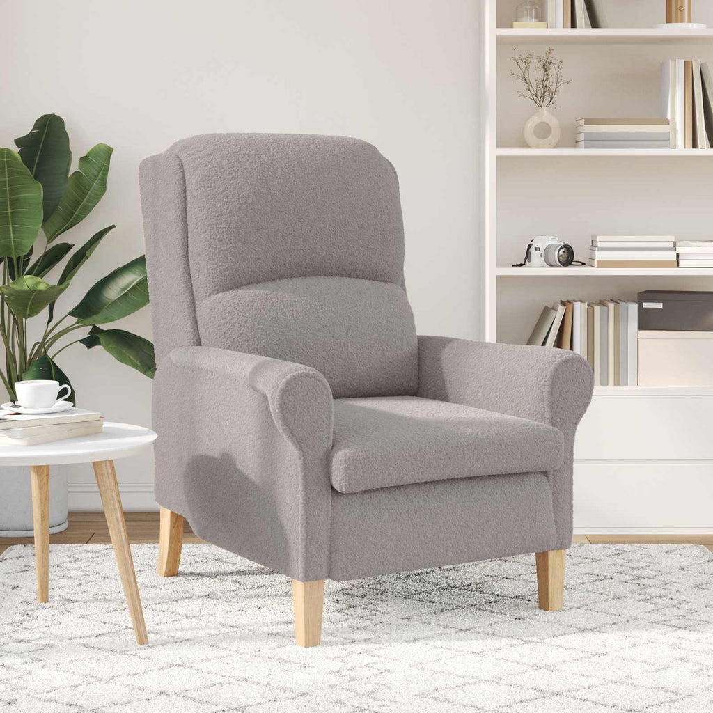 sillón Gris claro Tela de Sherpa suave