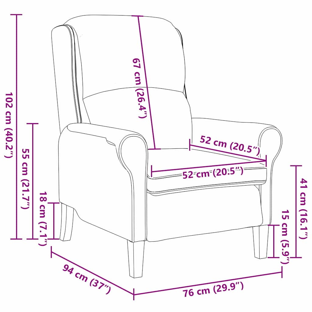 sillón Gris oscuro Cuero sintético