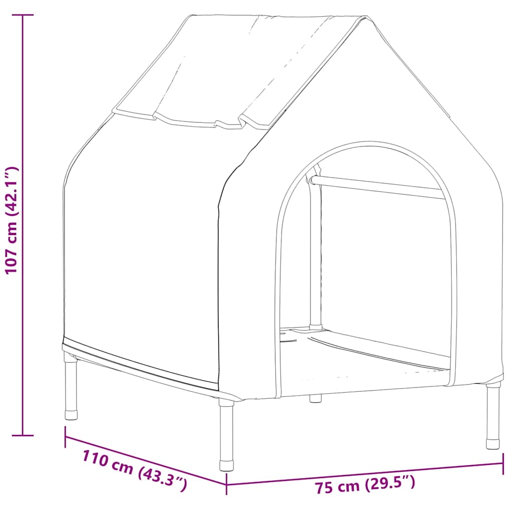 Casa para mascotas Manual Negro 110 x 75 x 90 cm Acero