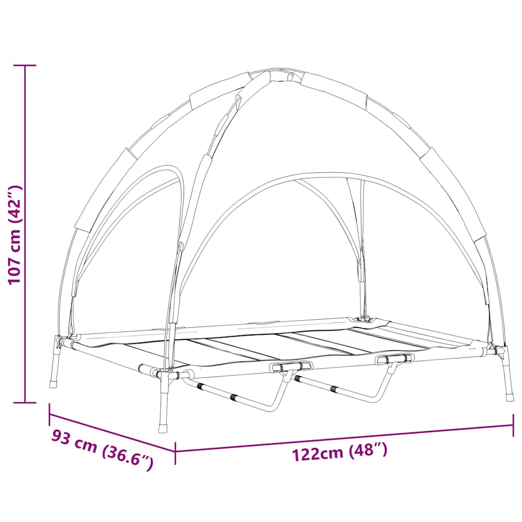 Cama para perro Manual Azul marino 122 x 93 x 106,5 cm Acero