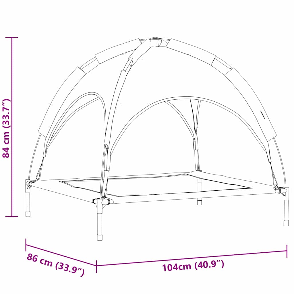 Cama para perro Manual Azul marino 104 x 86 x 84,5 cm Acero