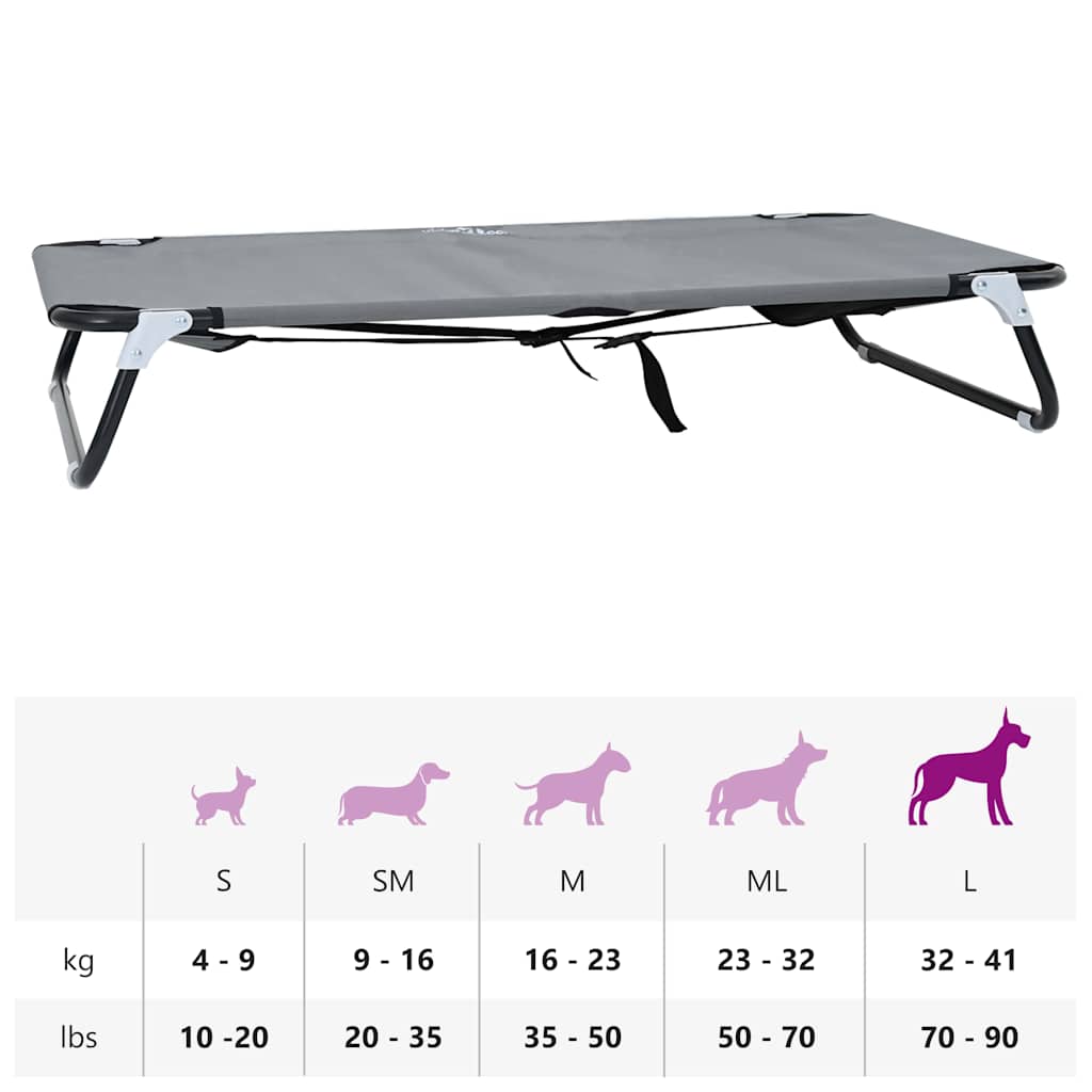 Cama para perro Manual Gris Claro 105 x 65 x 18 cm Acero