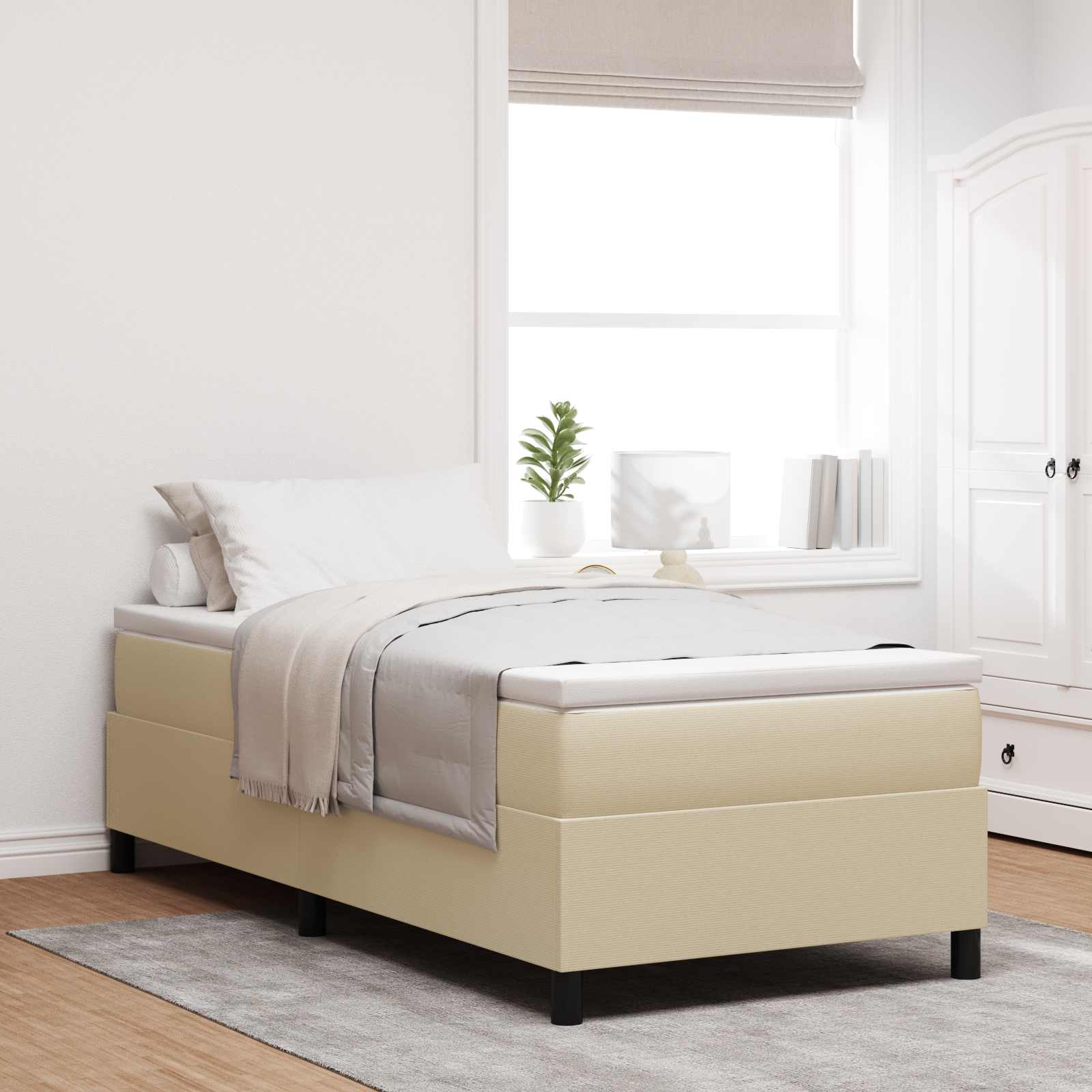 Cama de Plataforma Azul 100 x 200 cm Tecido de Corduroy