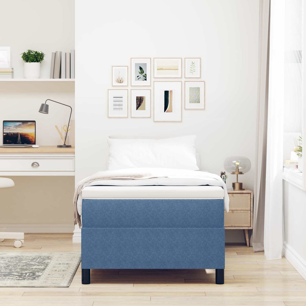 Cama de plataforma Azul 100 x 200 cm Tela de Pana