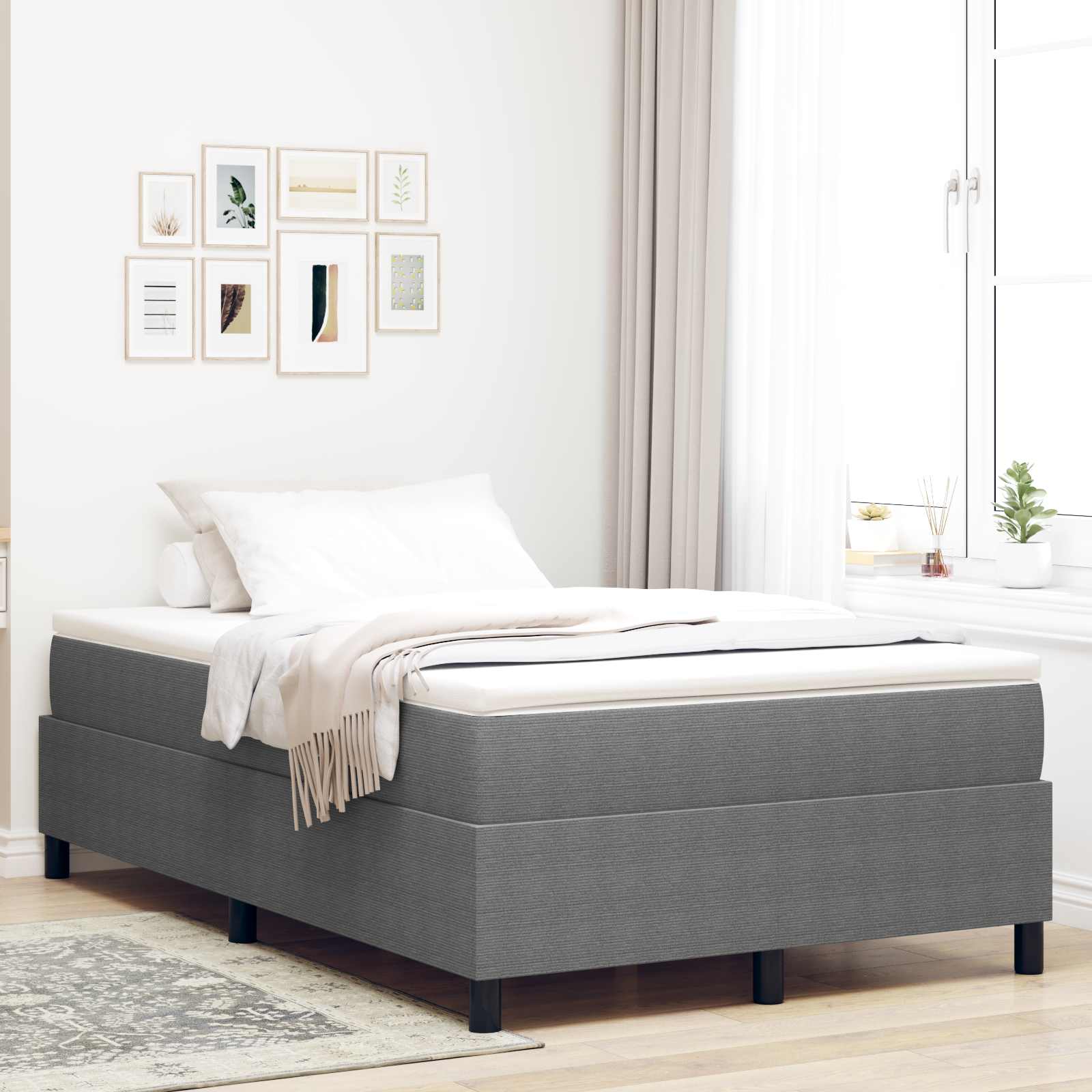 Cama de Plataforma Azul 100 x 200 cm Tecido de Corduroy