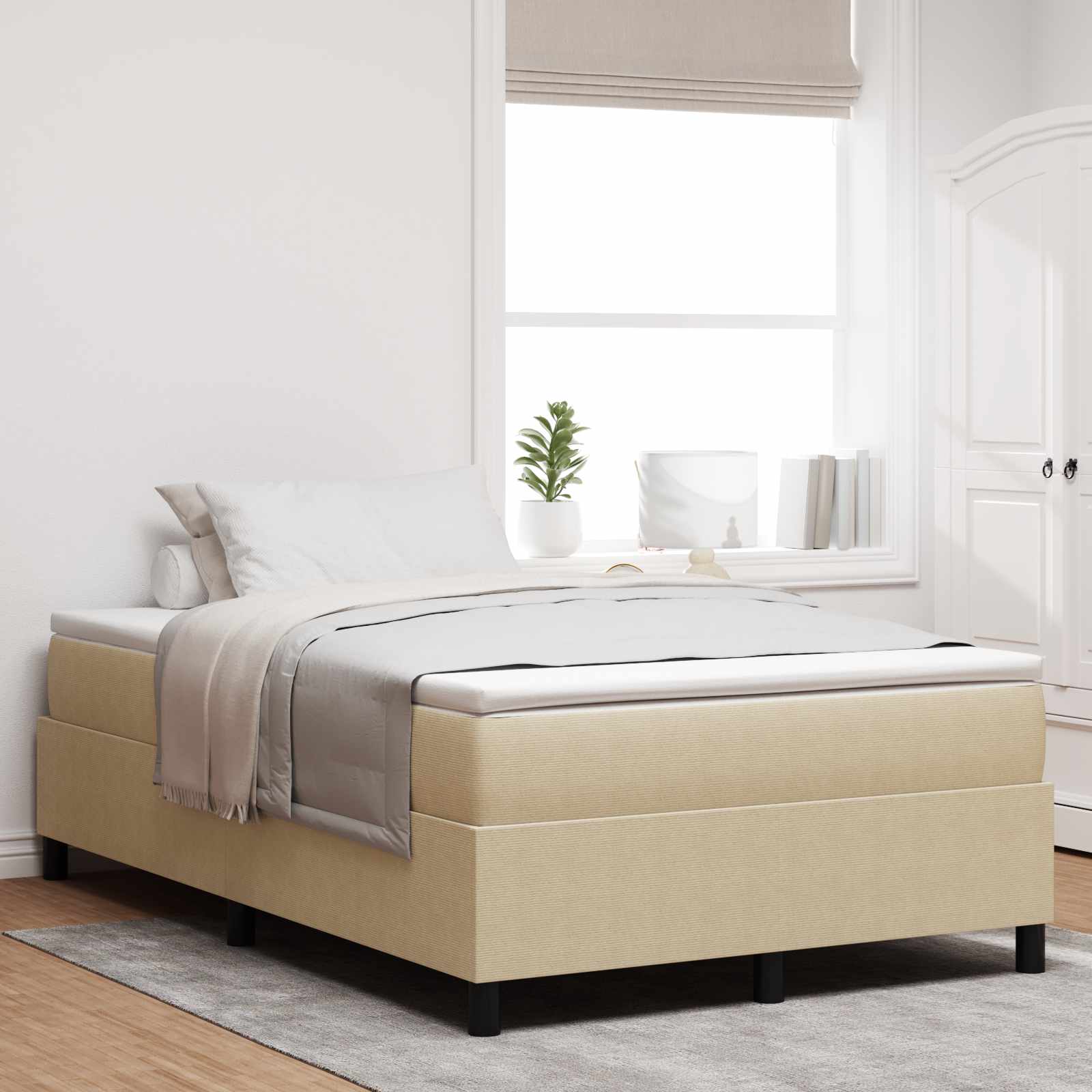 Cama de Plataforma Azul 100 x 200 cm Tecido de Corduroy