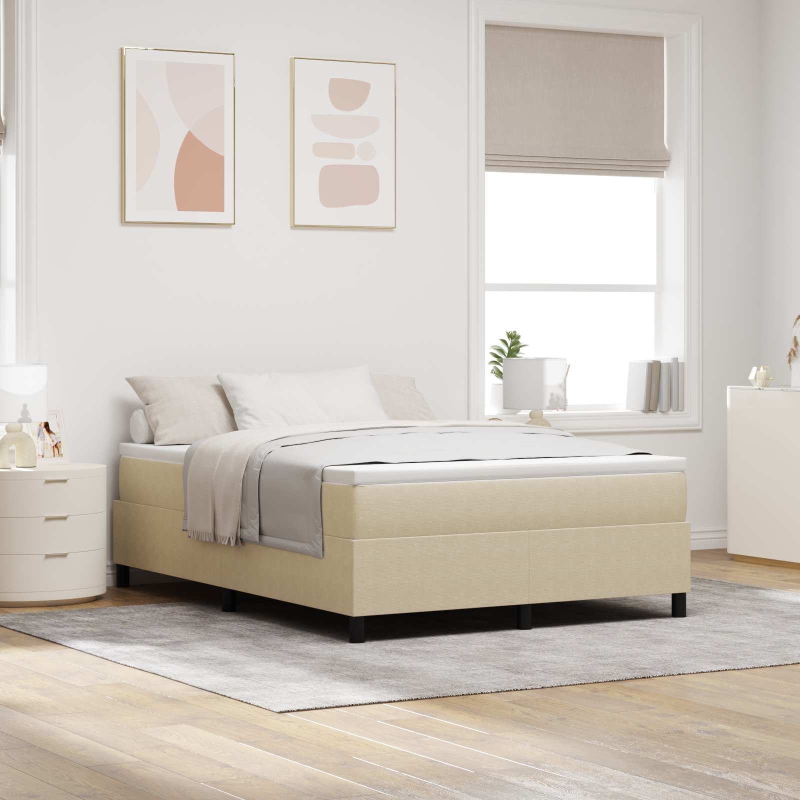 Cama de Plataforma Azul 100 x 200 cm Tecido de Corduroy