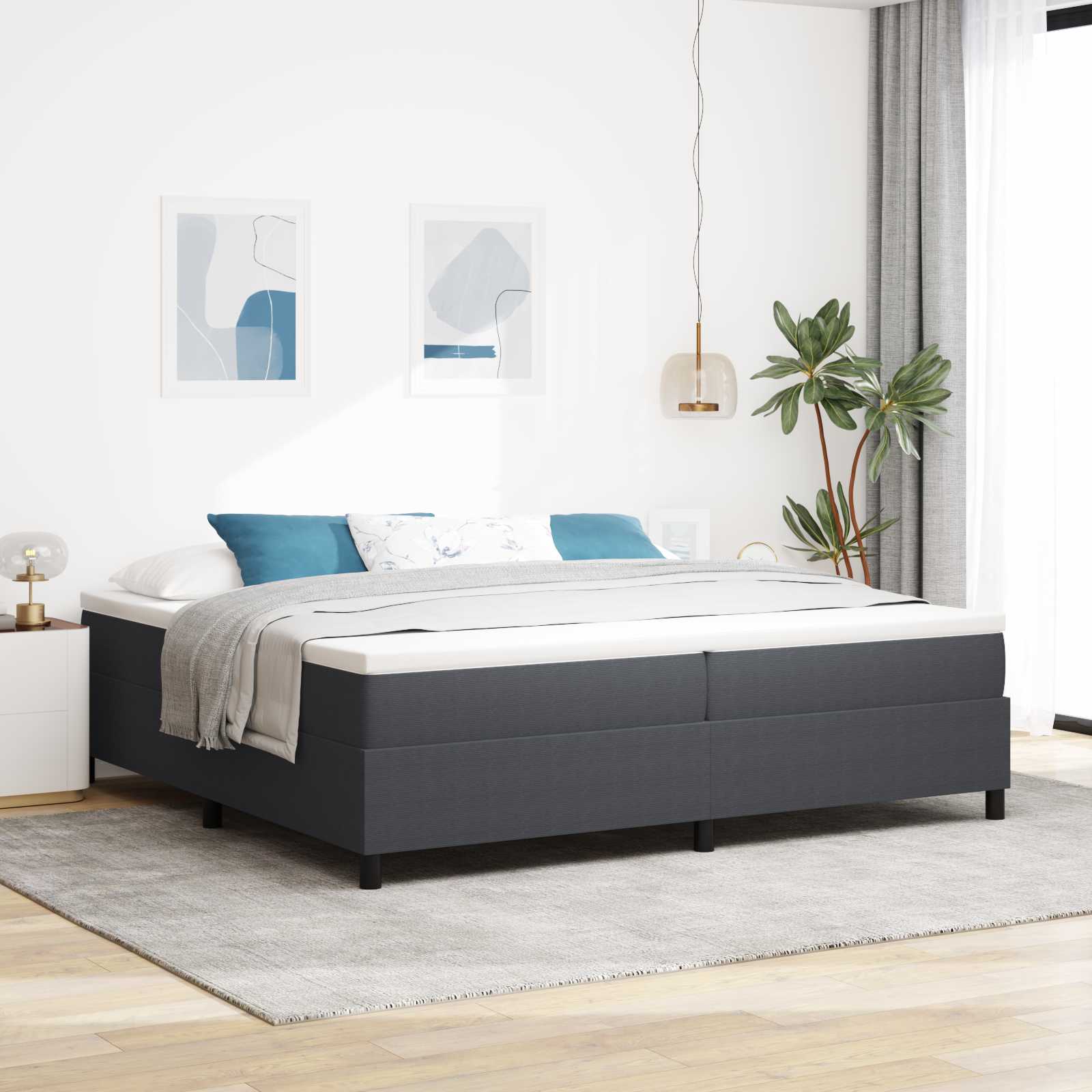 Cama de Plataforma Azul 100 x 200 cm Tecido de Corduroy
