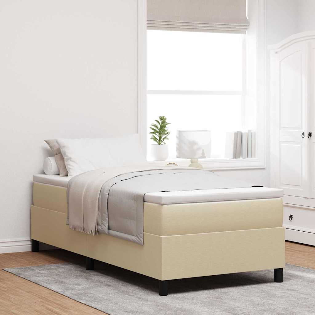 Blue Box Spring Bed and 100 x 200 cm Corduroy Fabric