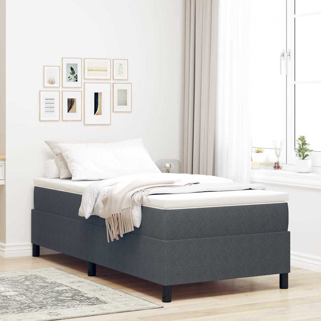 Blue Box Spring Bed and 100 x 200 cm Corduroy Fabric