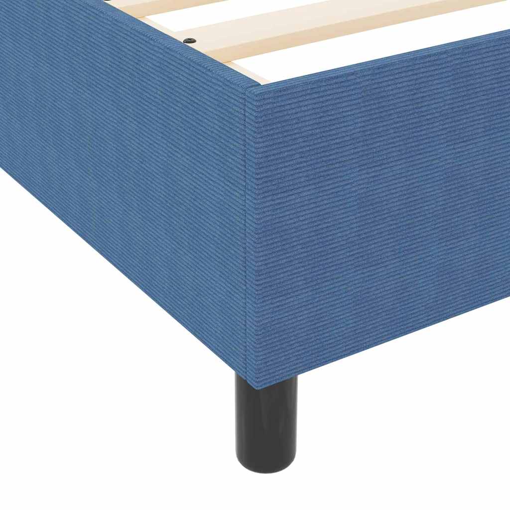 Cama tipo Box Spring Azul y 100 x 200 cm Tela de Pana