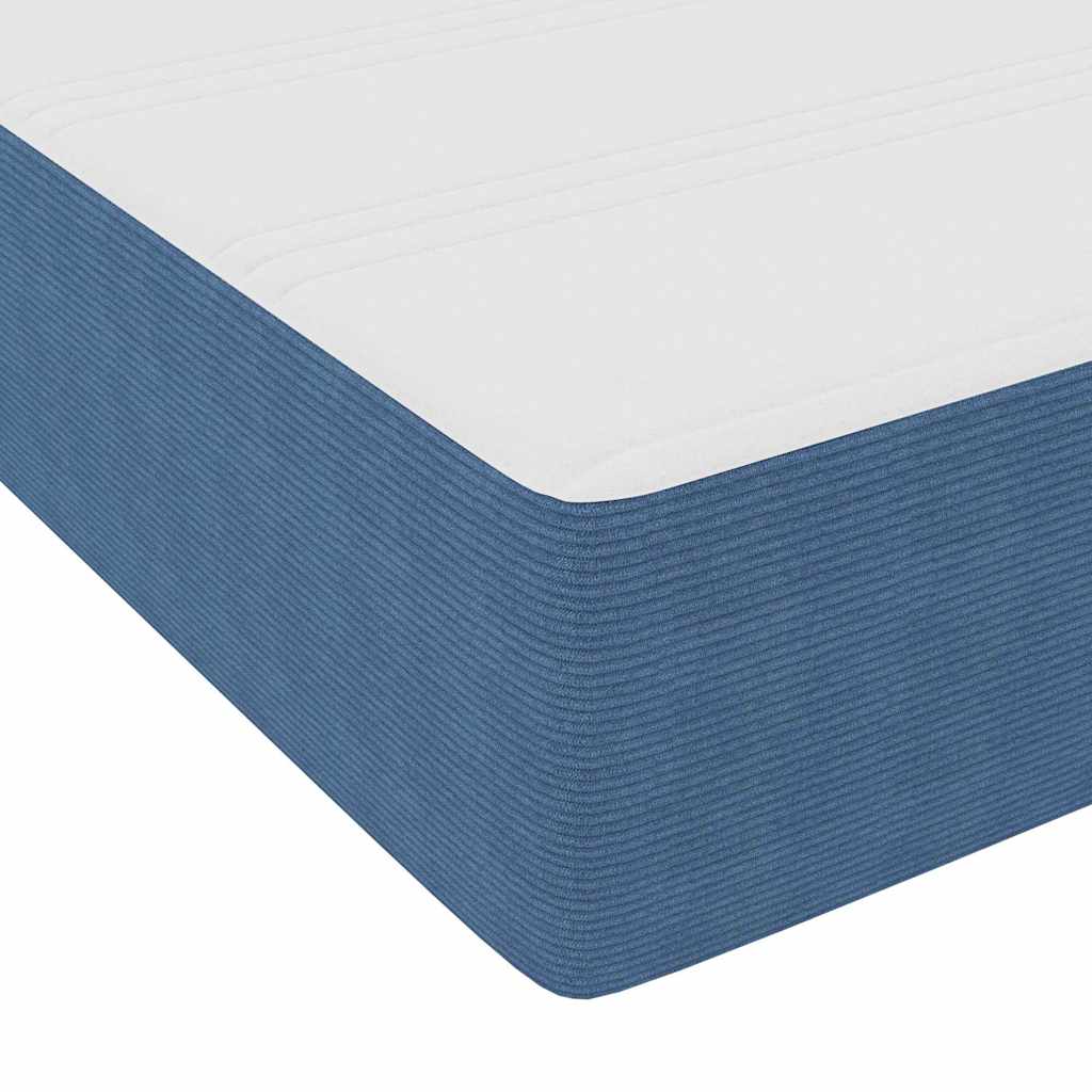 Cama tipo Box Spring Azul y 100 x 200 cm Tela de Pana