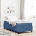 Cama tipo Box Spring Azul y 100 x 200 cm Tela de Pana
