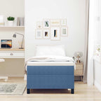 Cama tipo Box Spring Azul y 100 x 200 cm Tela de Pana